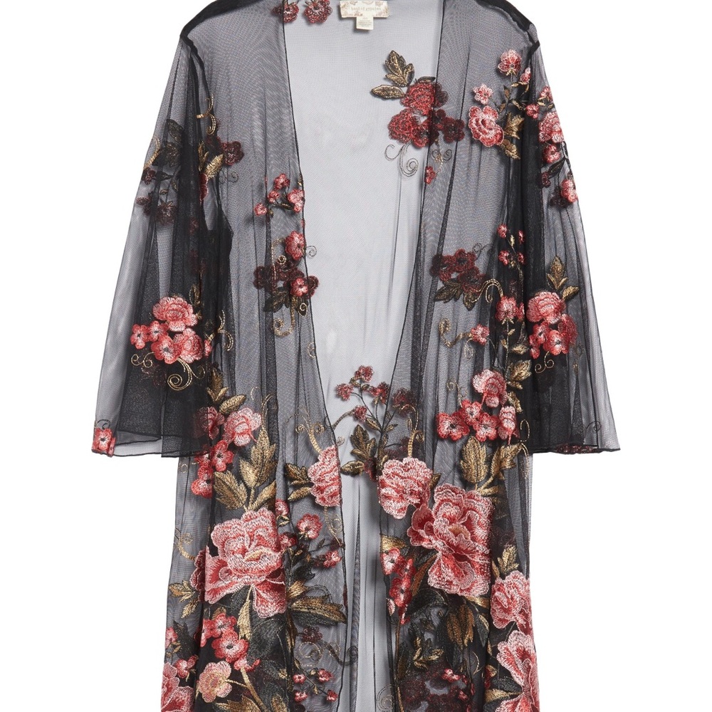 Band Of Gypsies Sunset Sheer EmbroideredDuster M/L